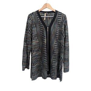 Comfy USA Full Zip V-Neck Cardigan Lagenlook Women's Size M